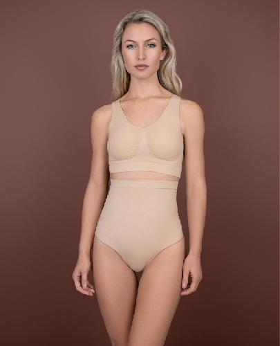 бесшовные стринги bye bra soft touch с высокой талией(beige) bust-club.com