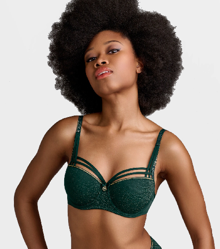 бюстгальтер marlies dekkers dame de paris balconet (green and gold lurex) bust-club.com