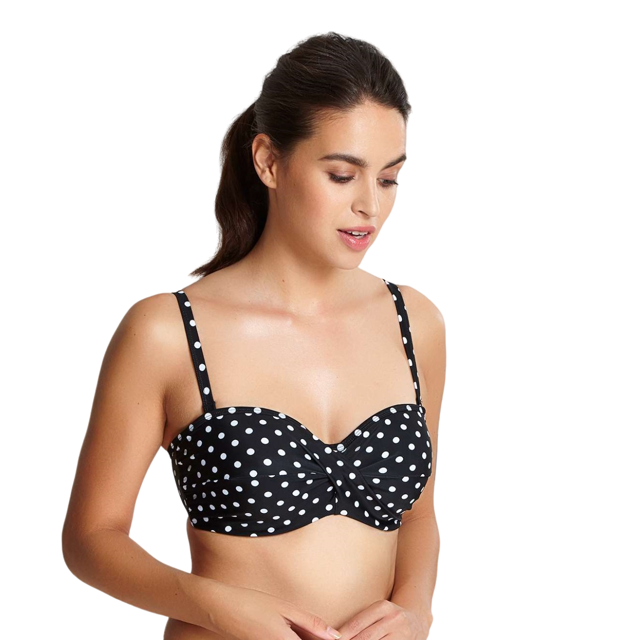 Верх купальника Panache Anya Spot Bandeau (BLACK/WHIT)