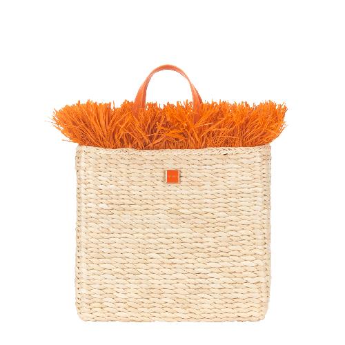 сумка шоппер biffoli con frange orange bust-club.com