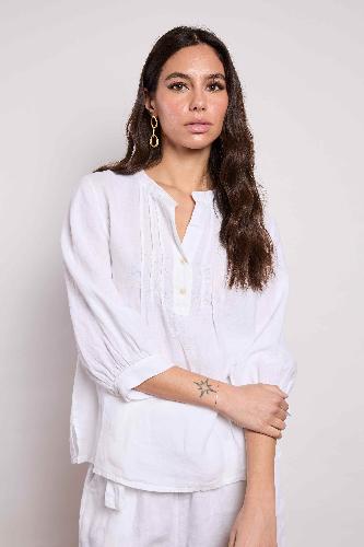 блузка moki-b lino (bianco) bust-club.com