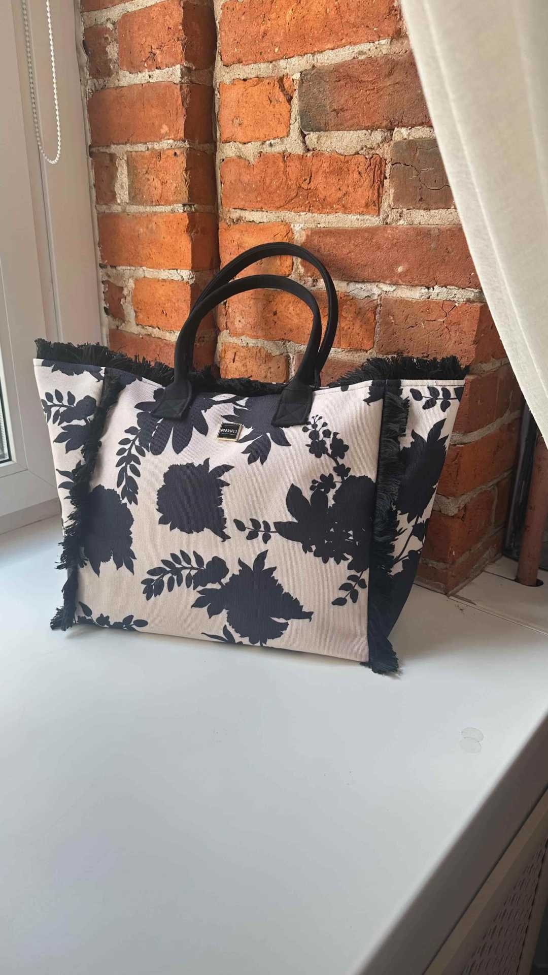 Сумка шоппер Biffoli Canvas Flower Black