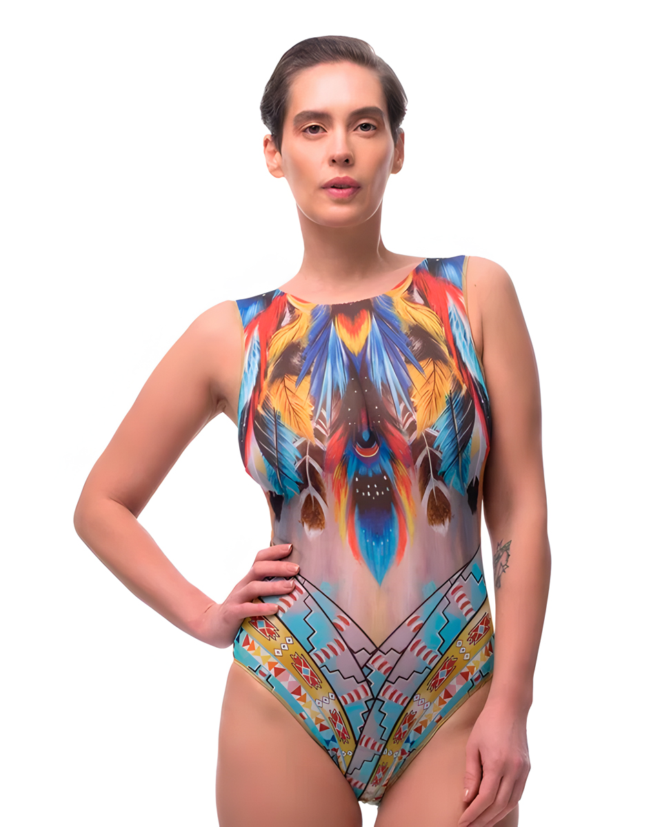 Слитный купальник без рукава Ловец Снов