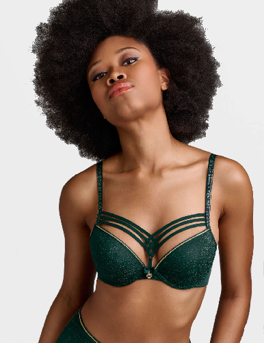 бюстгальтер marlies dekkers dame de paris plunge (green and gold lurex) bust-club.com