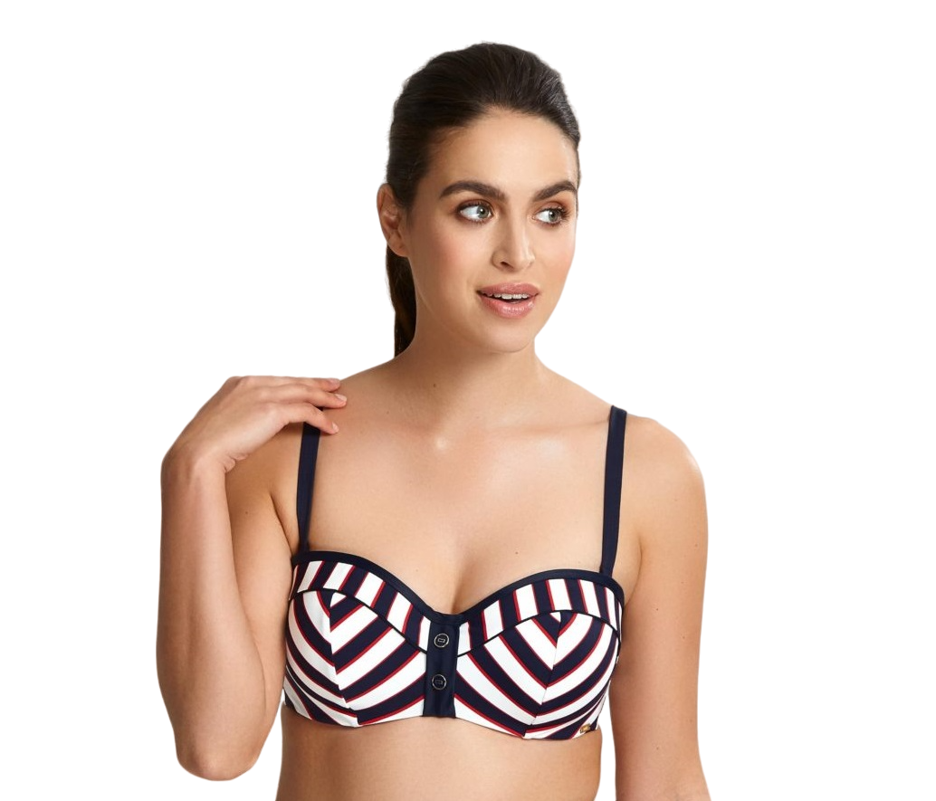 Верх купальника Panache Lucille Padded Bandeau (NAVY STRIPE)